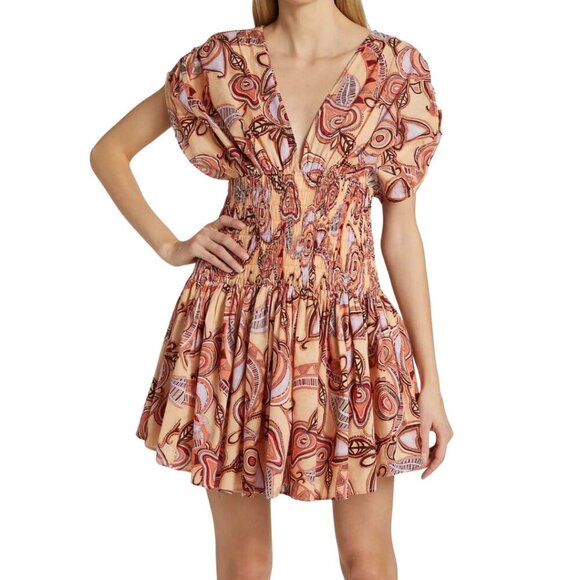A.L.C. Smocked Printed Mini Dress Size 8